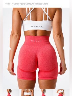 NVGTN Candy Apple Contour Seamless Bike Shorts - Red